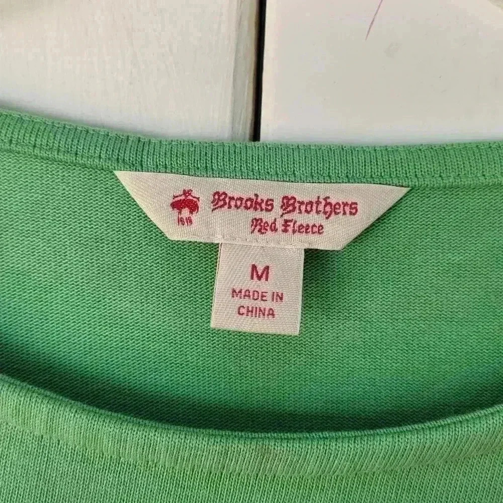 Brooks Brothers Women's Knee Length Dress Medium 100% Cotton White Green Striped - Picture 4 of 10